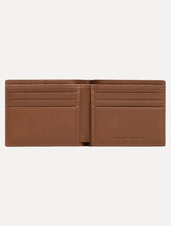Carteira Tommy Hilfiger Masculina Couro Central Mini Flag Marrom
