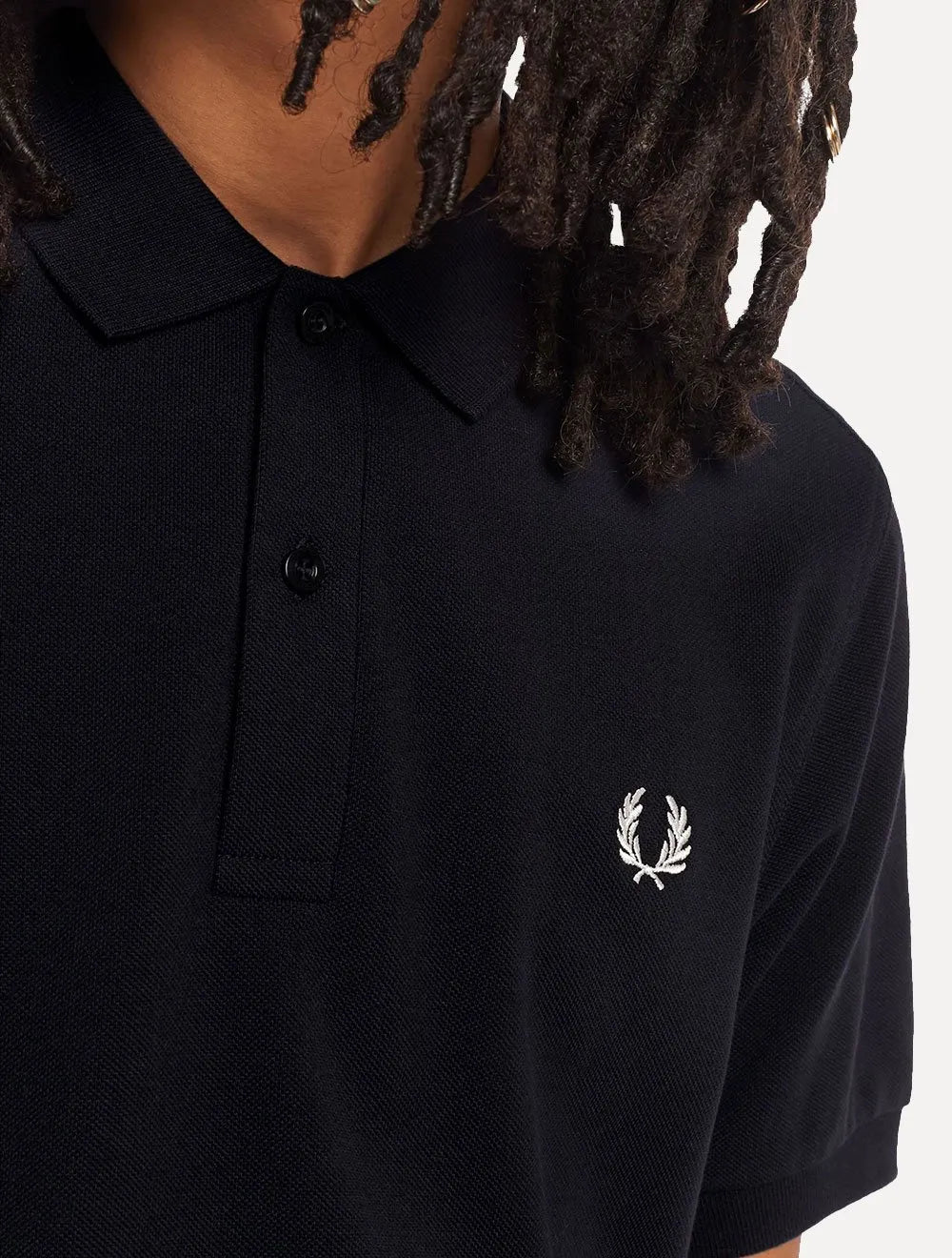 Polo Fred Perry Masculina Regular Piquet Plain Logo Azul Marinho