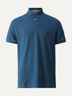 Polo Tommy Hilfiger Masculina Regular Piquet 1985 Aegean Sea Azul