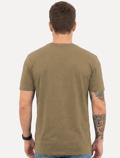 Camiseta King & Joe Masculina Estonada Basic Light Small Logo Marrom