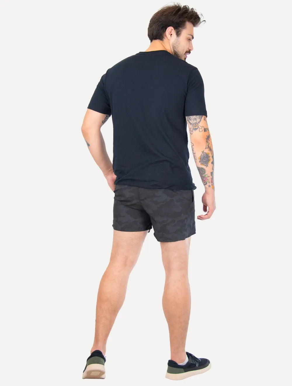 Short Reserva D'Água Beachwear Estampado Camuflado Fla Preto