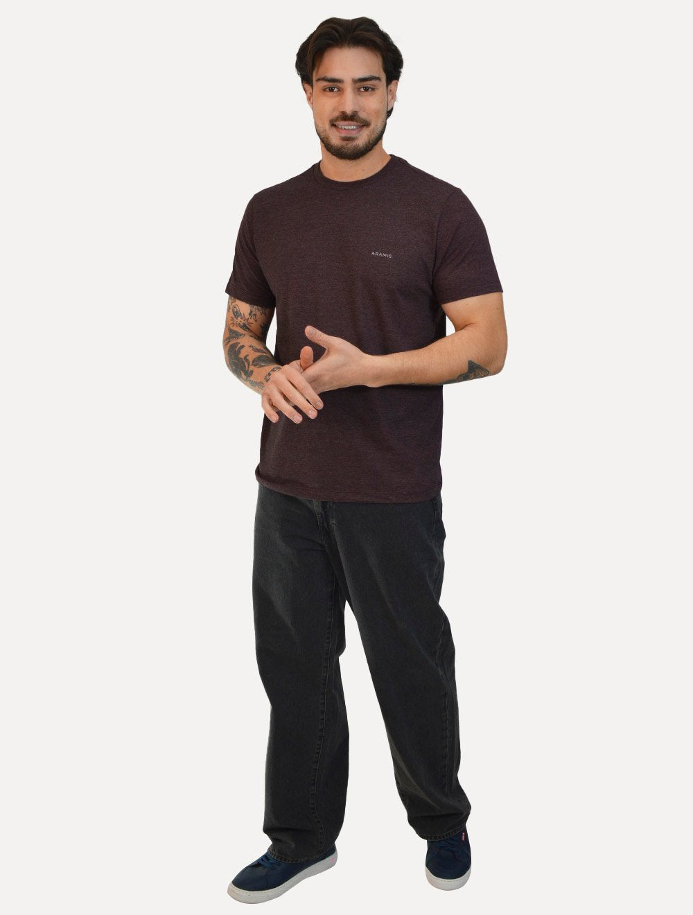 Camiseta Aramis Masculina Eco Lisa Light Icon Bordeaux Bordô Escuro