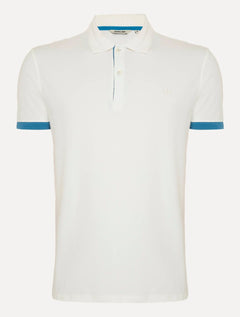Polo Dudalina Masculina Flex Gola Jacquard Off White