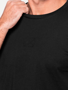 Camiseta Calvin Klein Masculina Center CK Rubber Patch Preta