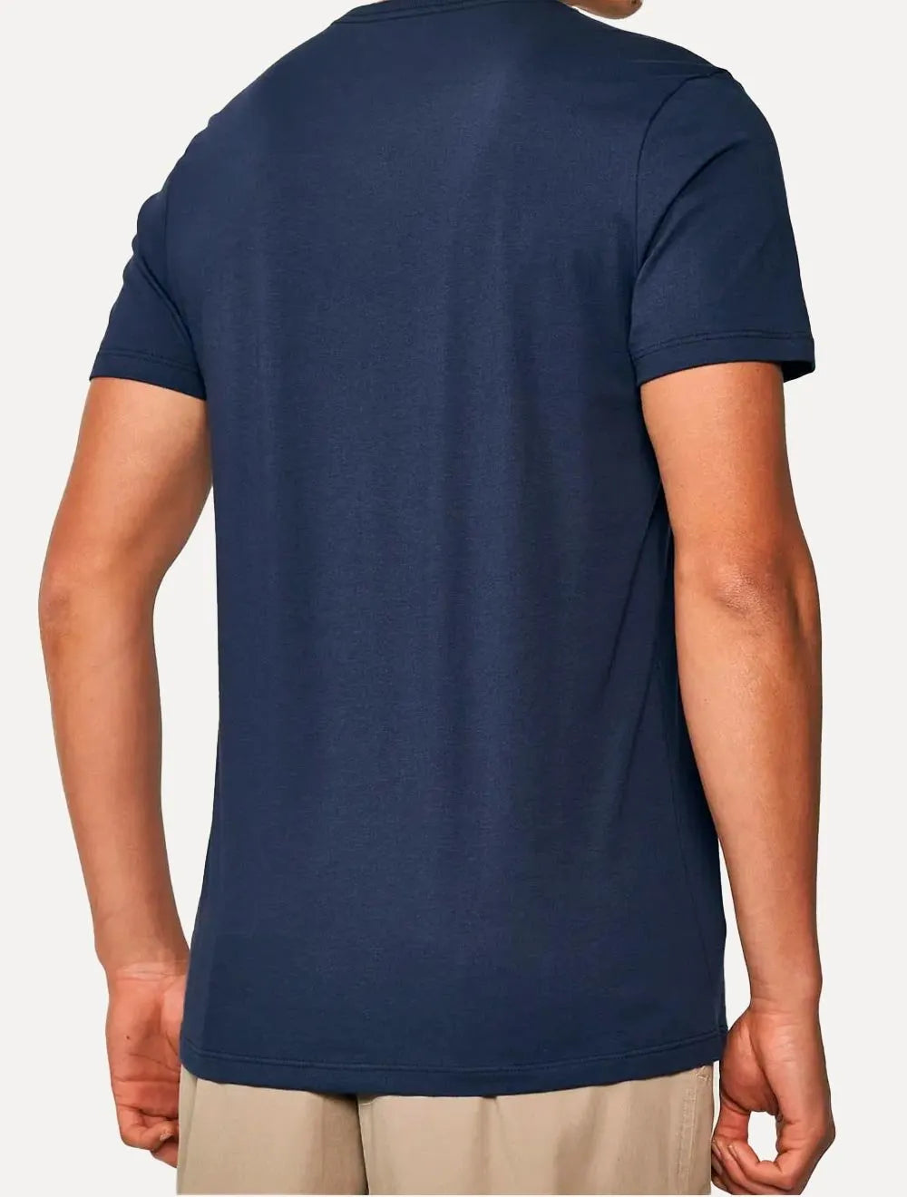 Camiseta Colcci Masculina Slim Crewneck Texture Logo Azul Marinho
