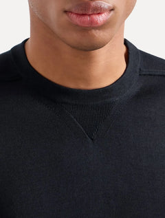 Suéter Empório Armani Masculino Crewneck Lyocell Essential Azul Marinho