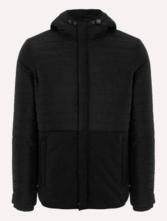 Jaqueta Dudalina Masculina Puffer Nylon Textura Preta