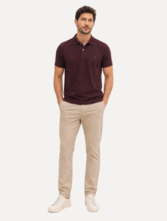 Polo Aramis Masculina Basic Piquet Mono Bordeaux Bordô Escuro