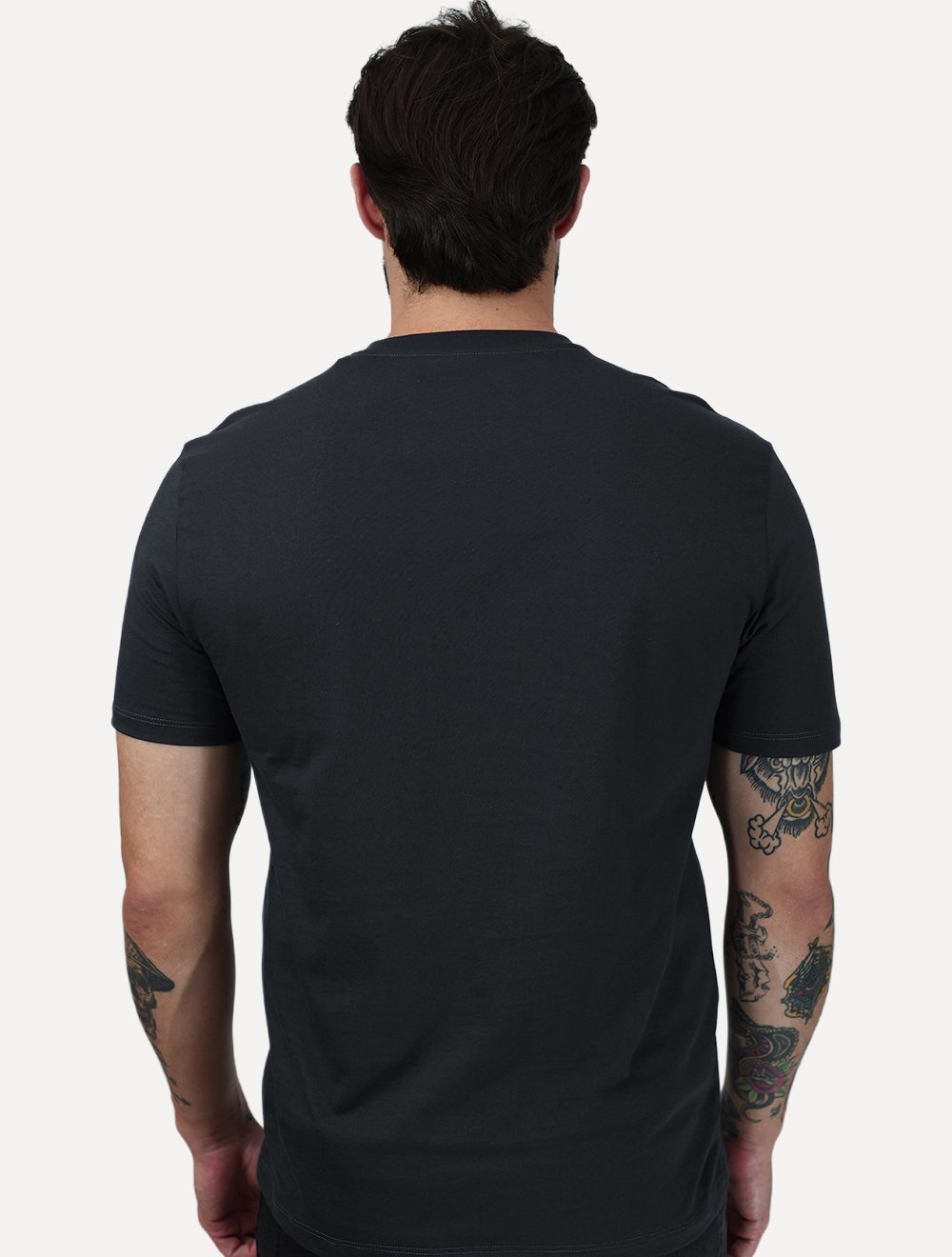 Camiseta Calvin Klein Masculina Meia Malha Big CK Logo Chumbo