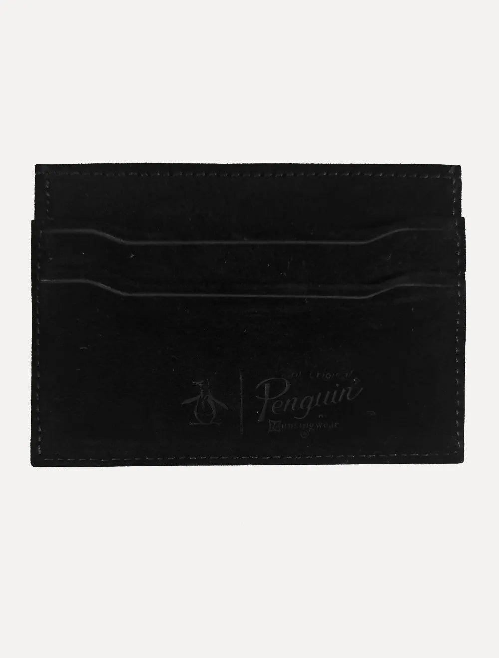 Carteira Original Penguin Masculina Porta Cartão Suede Preta