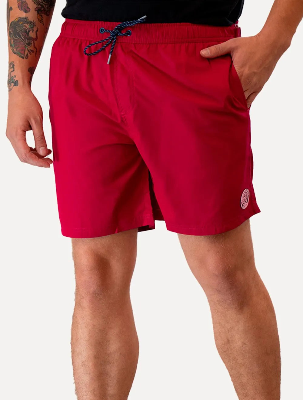Short Original Penguin Masculino D'Água Basic Patch Vermelho