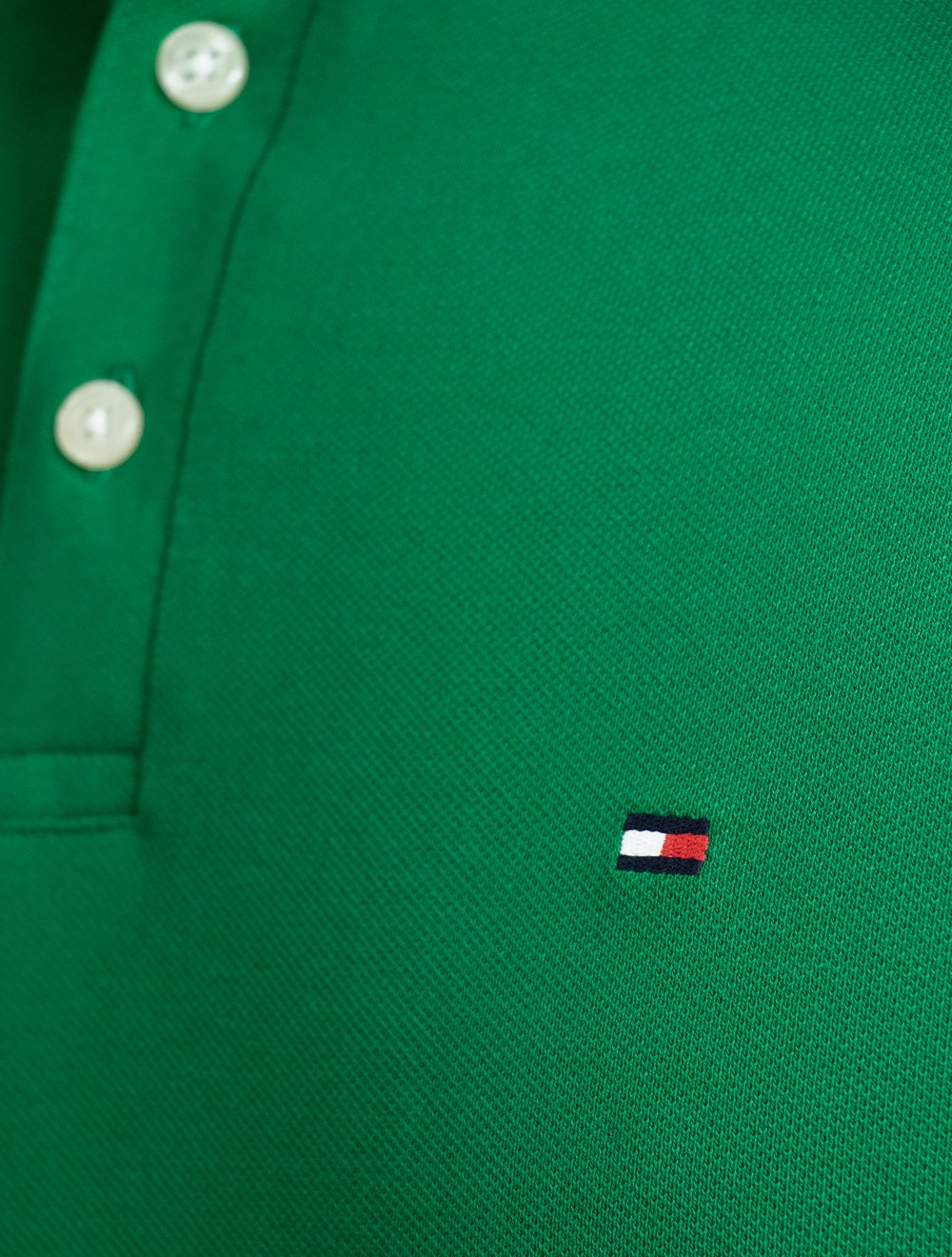 Polo Tommy Hilfiger Masculina Slim Piquet 1985 Nouveau Verde