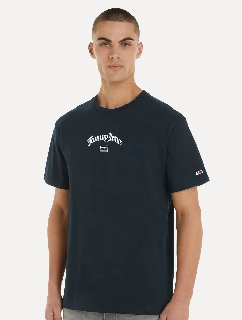 Camiseta Tommy Jeans Masculina Regular Grunge Arch Azul Marinho
