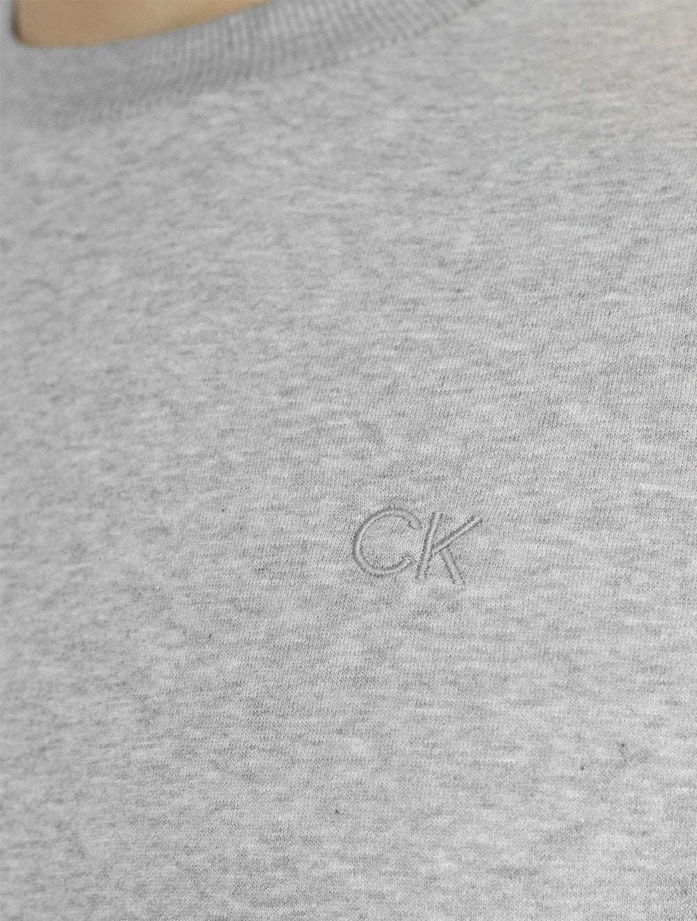 Moletom Calvin Klein Jeans Masculino Upper CK Bordado Cinza Mescla