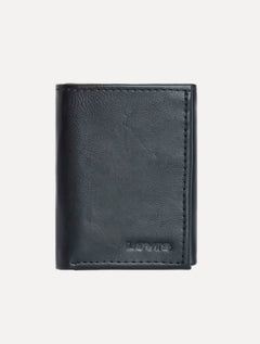 Carteira Levis Masculina Couro Vertical Slim Trifold Preta