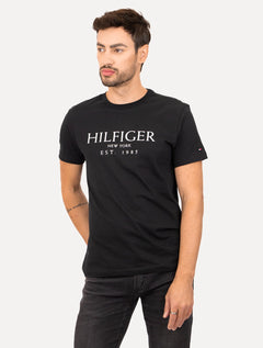 Camiseta Tommy Hilfiger Masculina Big Logo Est.1985 Preta