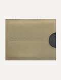 Carteira Calvin Klein Jeans Porta Cartão Logo Baixo Relevo Cáqui Claro