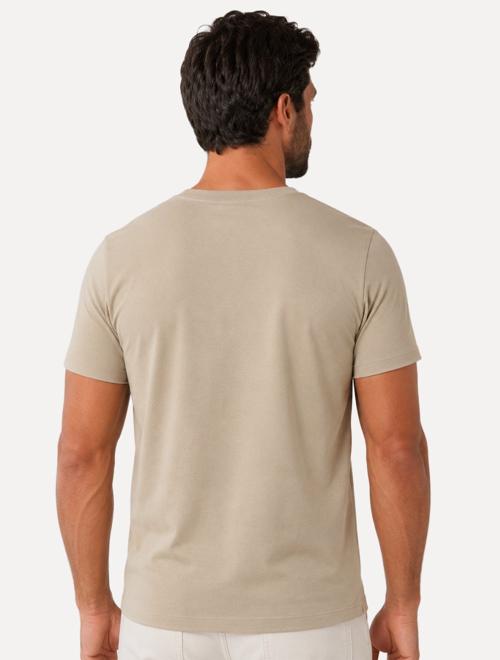 Camiseta Dudalina Masculina Essentials Modal Logo Areia