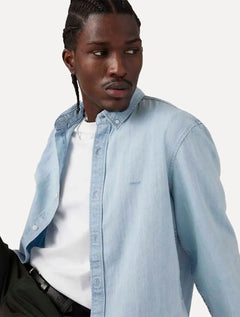 Camisa Levis Masculina Relaxed Oxford Authentic Button Down Azul Claro