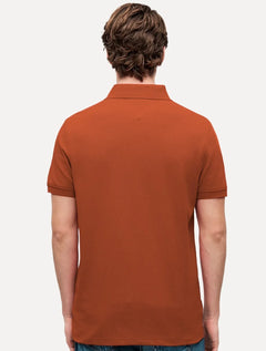Polo Tommy Hilfiger Masculina Regular Piquet 1985 Laranja Escuro