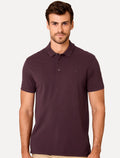 Polo Dudalina Piquet Essentials Cotton Basica Modal Roxo Escuro