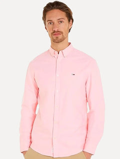 Camisa Tommy Jeans Masculina Regular Entry Oxford Rosa