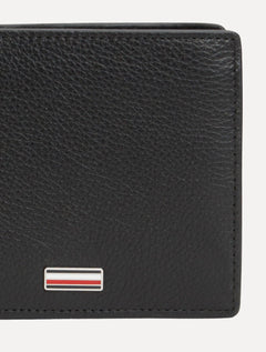 Carteira Tommy Hilfiger Porta Cartão Couro Logo Central Mini CC Wallet Preta