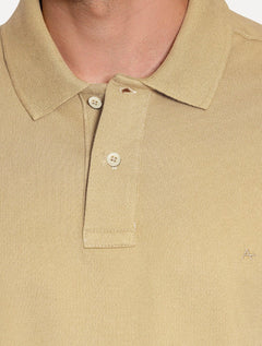 Polo Aramis Masculina Regular Basic Piquet Surton Mono Logo Cáqui