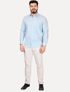 Camisa Aramis Masculina Regular Tricoline Liso Stretch Azul Claro
