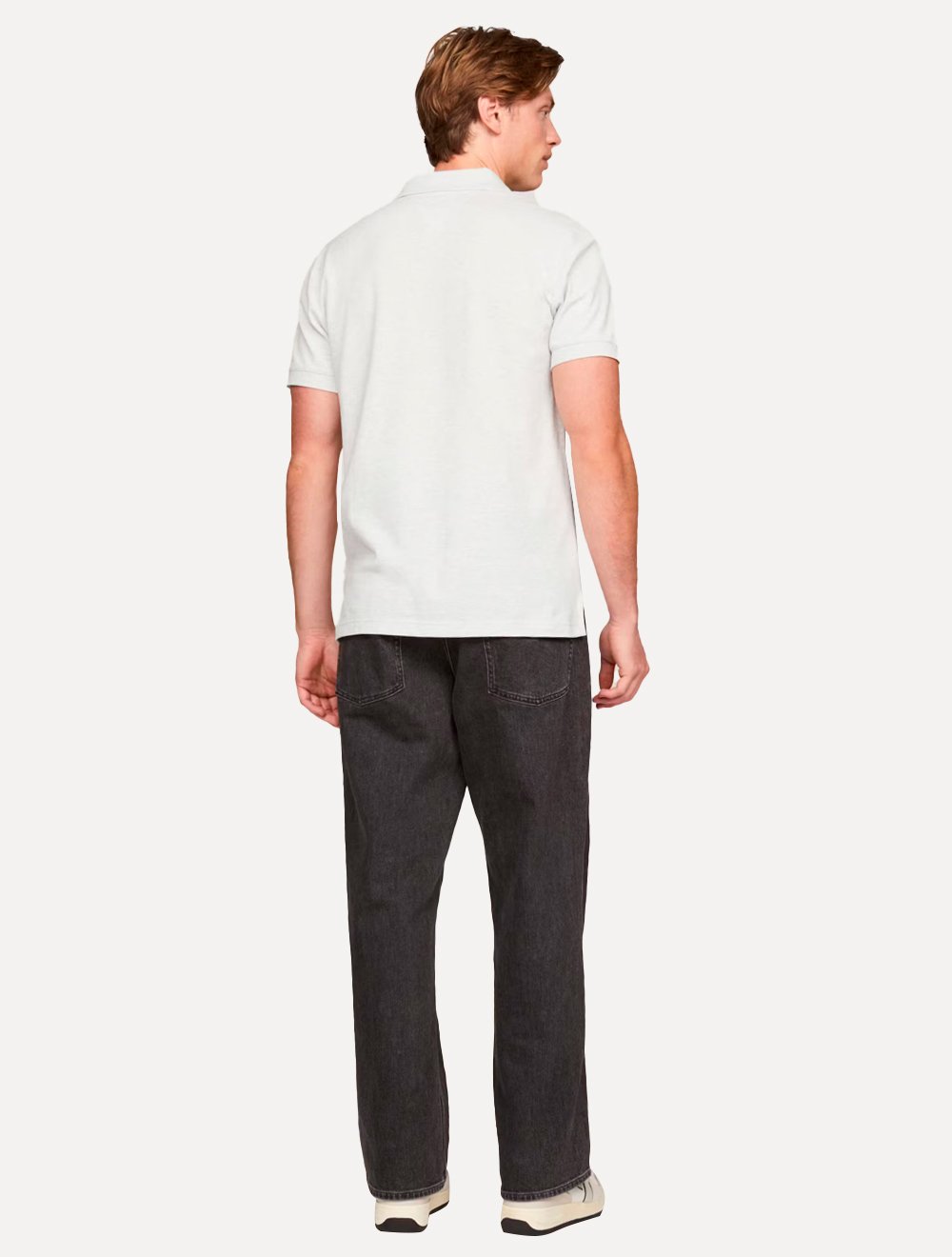Polo Tommy Jeans Masculina Regular Flag Badge Branca
