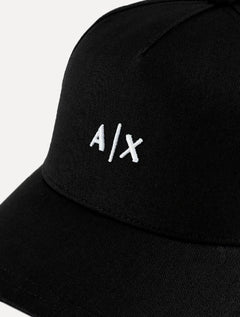 Boné Armani Exchange Cotton Twill Embroidered Logo Preto