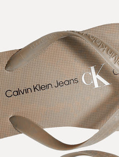 Chinelo Calvin Klein Jeans Logo Flow Blue Cáqui Médio