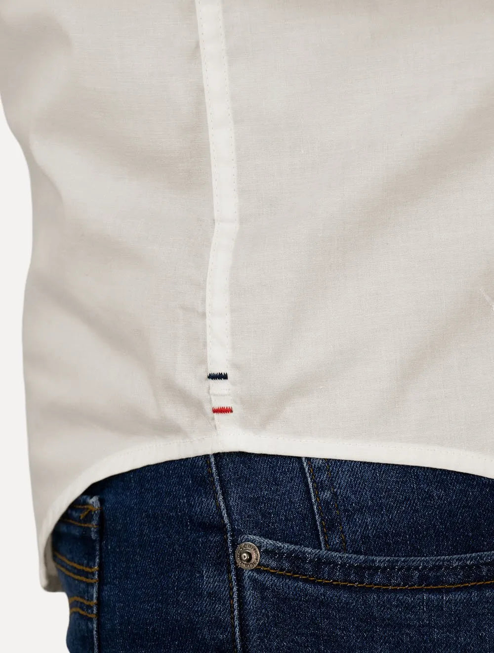 Camisa Tommy Hilfiger Masculina Manga Curta Regular Classic Poplin Branca