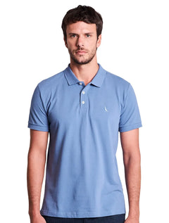 Polo Reserva Masculina Piquet Clássica Azul Jeans