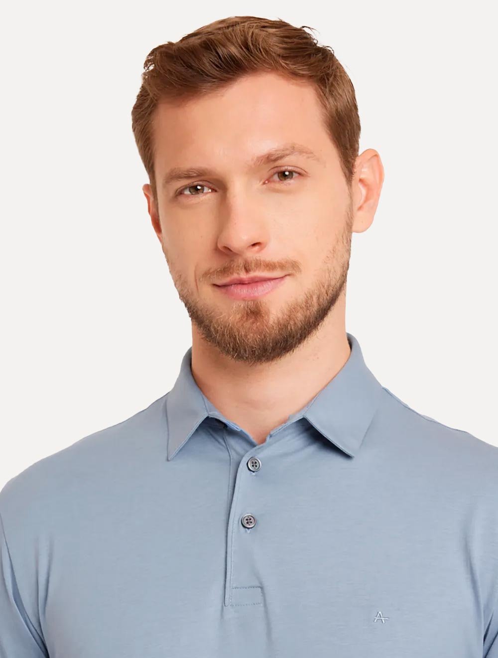 Polo Aramis Masculina Regular Basic Piquet Azul Médio