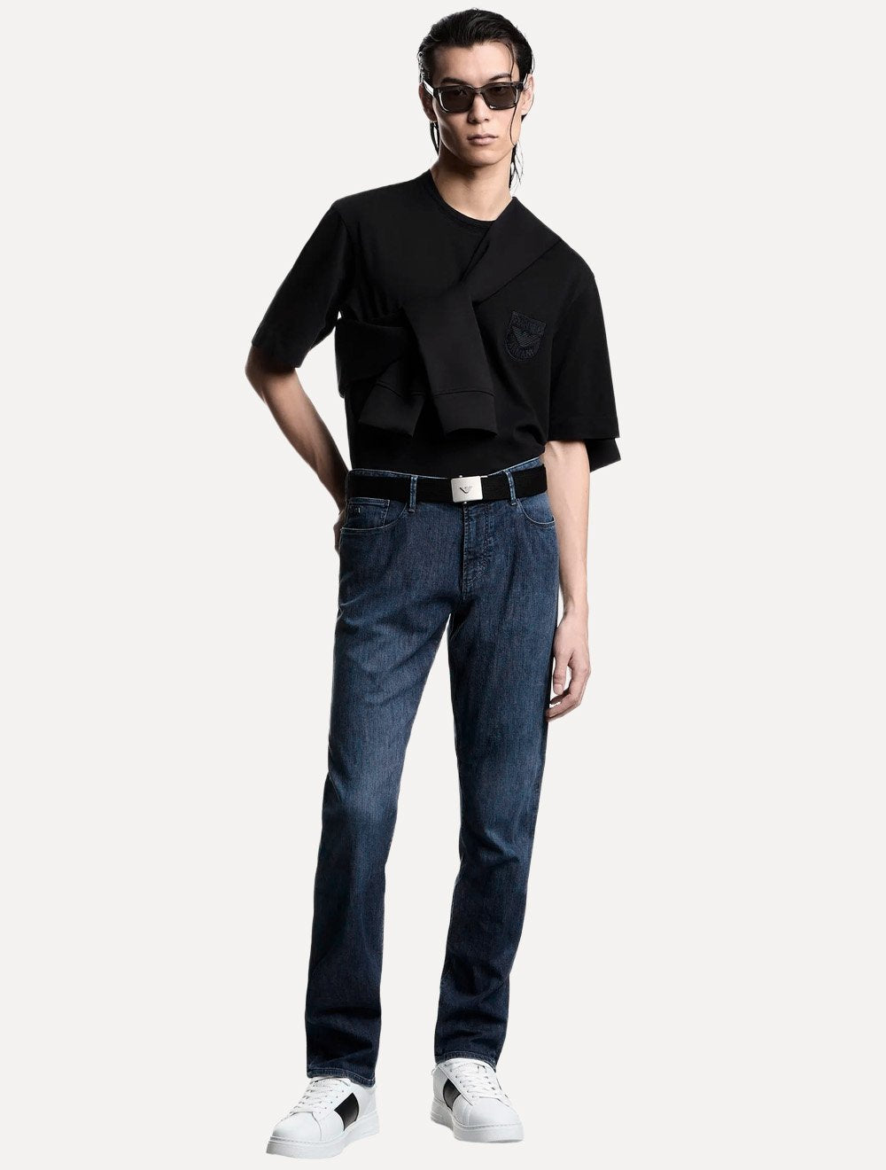 Calça Jeans Emporio Armani Masculina J06 Slim Fit  Azul Médio