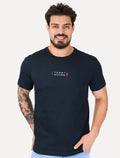 Camiseta Tommy Hilfiger Masculina Stack Center Brand Love Print Azul Marinho