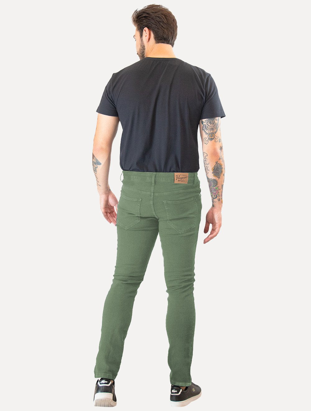 Calça Original Penguin Jeans Masculina Slim Five Pockets Verde Escuro
