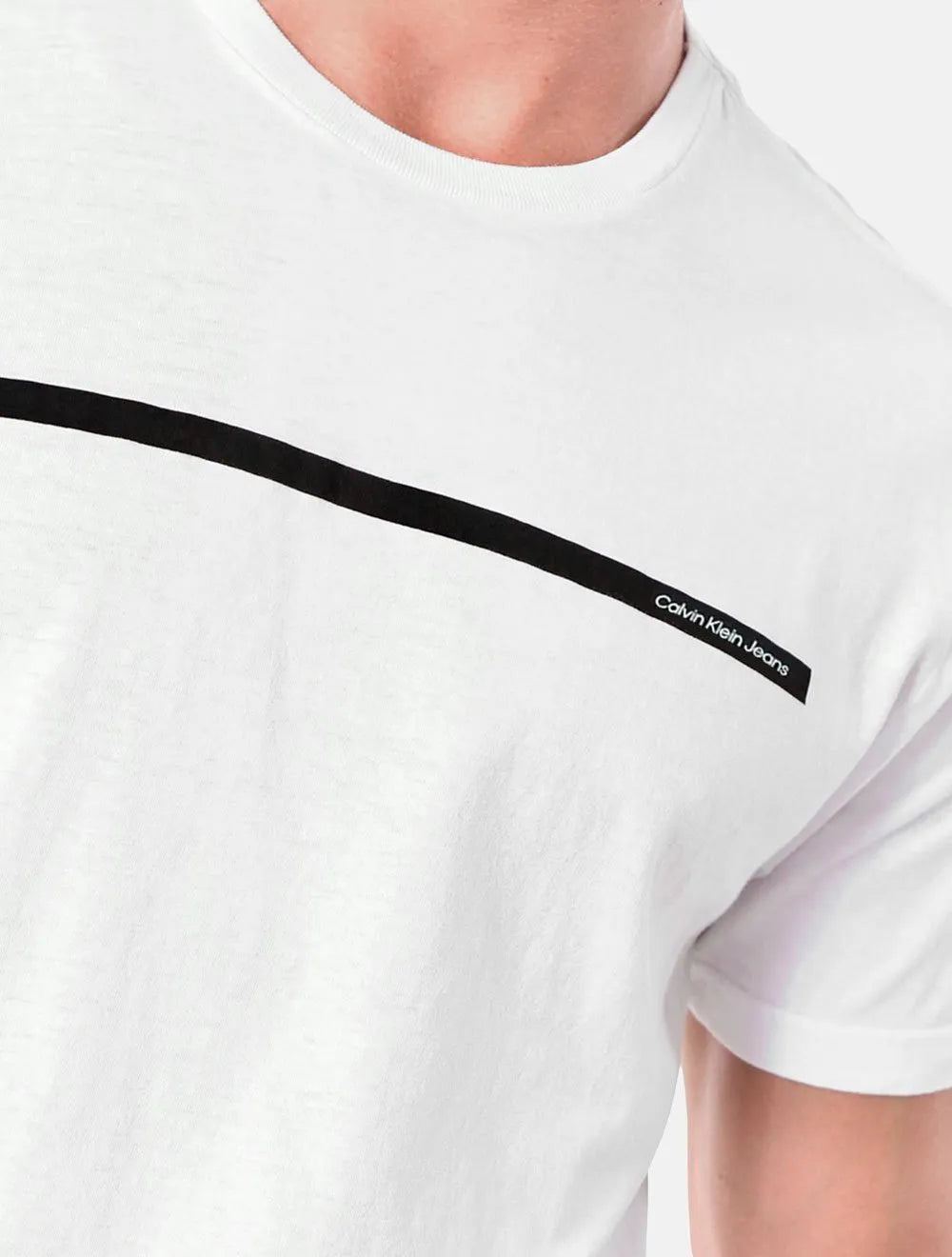 Camiseta Calvin Klein Jeans Masculina New Logo Sash Branca