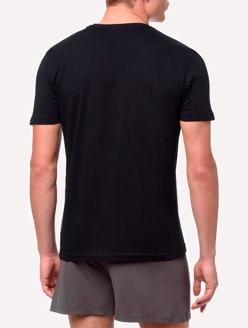 Camisetas Calvin Klein Underwear Masculinas C-Neck Pretas Pack 2UN