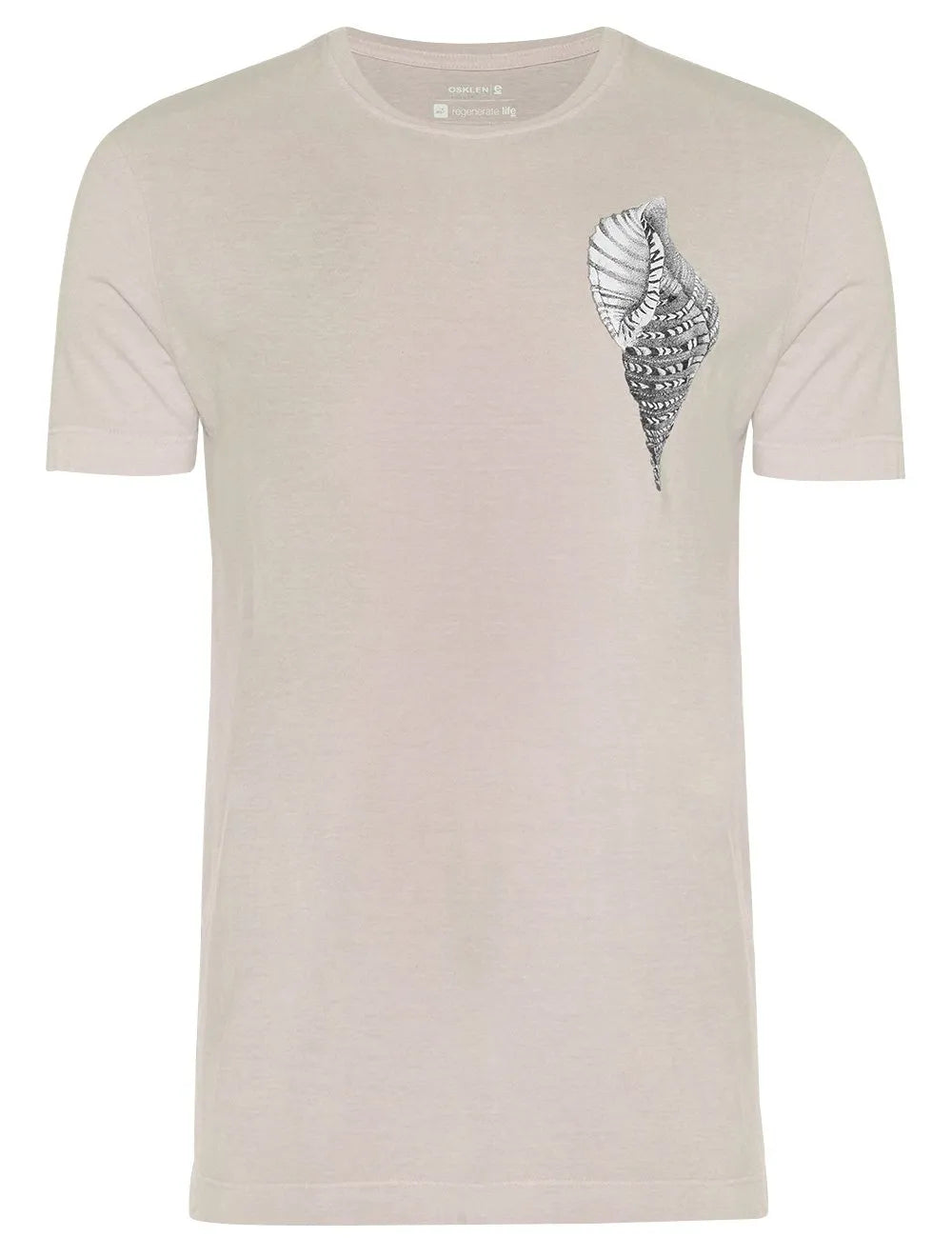 Camiseta Osklen Masculina Slim Stone Concha Areia