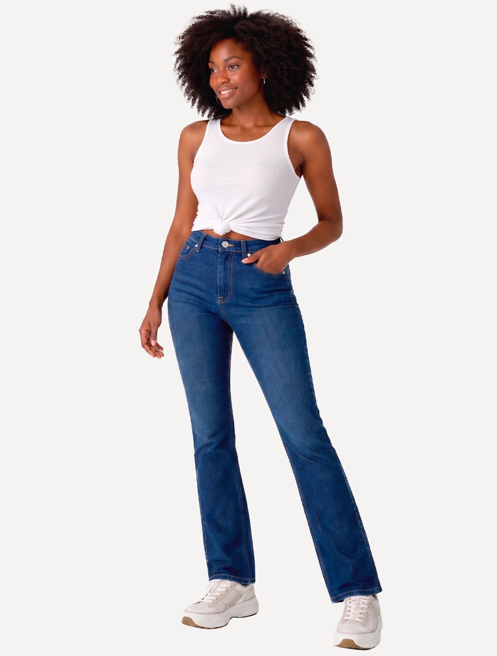 Calça Levis Jeans Feminina 724 Slim High Rise Straight Azul Marinho