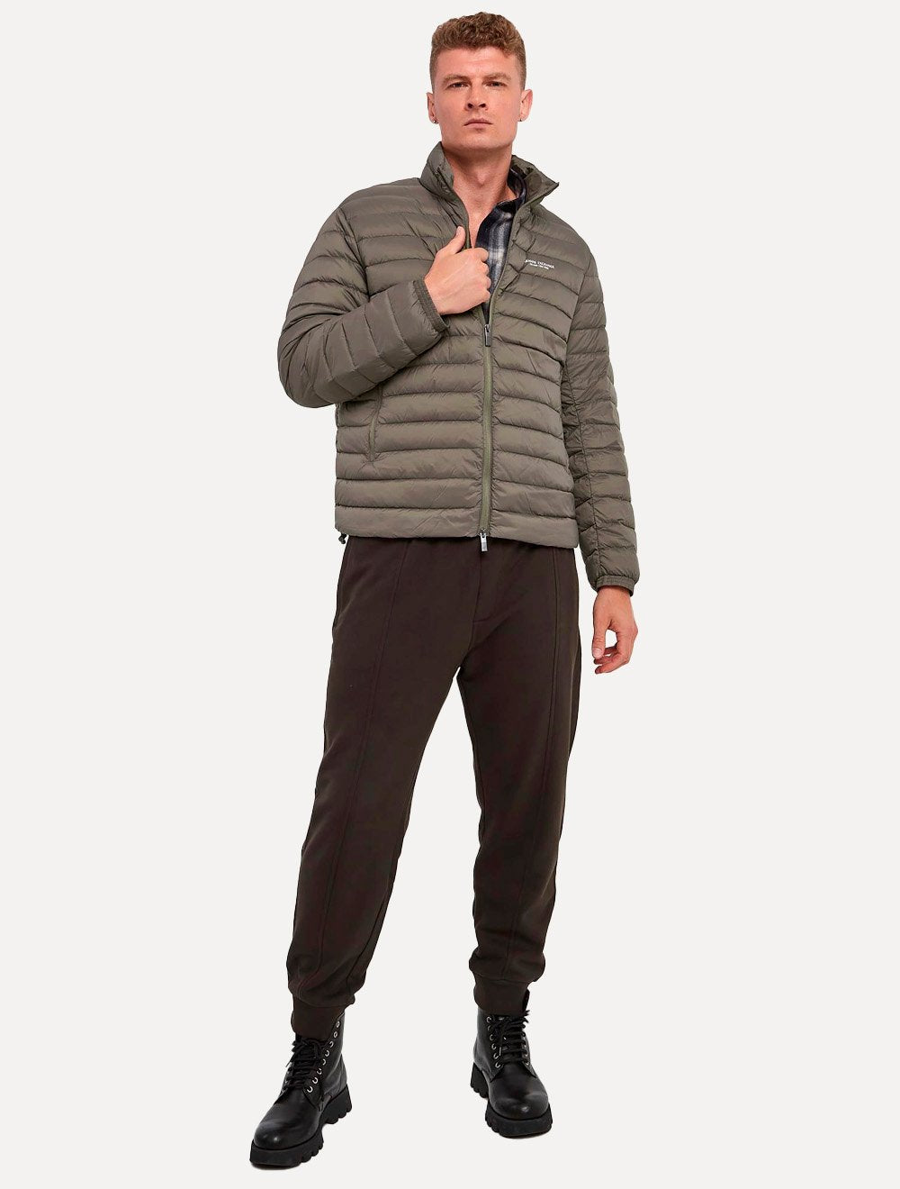 Jaqueta Armani Exchange Masculina Nylon Acolchoada Marrom