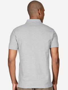 Polo Aramis Masculina Basic Piquet Light Logo Cinza Mescla