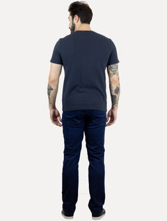 Camiseta Aramis Masculina Regular Textura Ottoman Azul Marinho