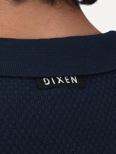 Polo Dixen Masculina Tricot Manga Curta Azul Marinho
