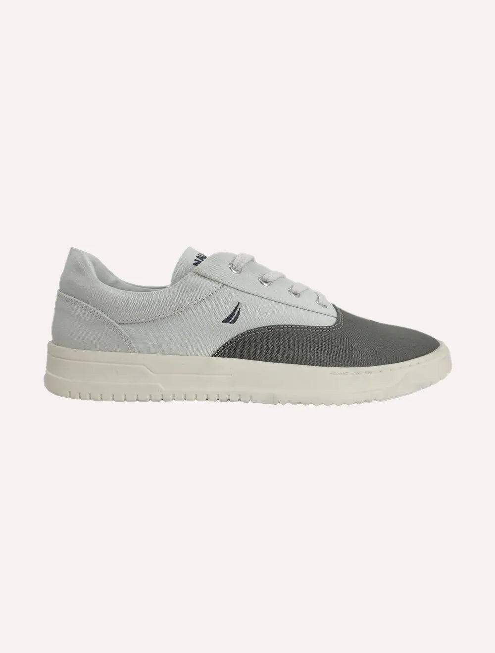 Tênis Nautica Masculino Denim Sailboat Logo Fanton Lona Branco/Cinza
