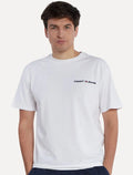 Camiseta Tommy Jeans Masculina Classic Linear Embroidered Chest Branca.