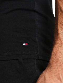Camisetas Tommy Hilfiger Masculinas Classic Crewneck Pretas Pack 3UN