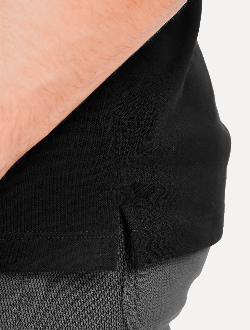 Polo John John Masculina New Simple Light Button Preta